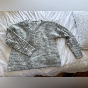 Calvin Klein Gray V-Neck Knit Sweater